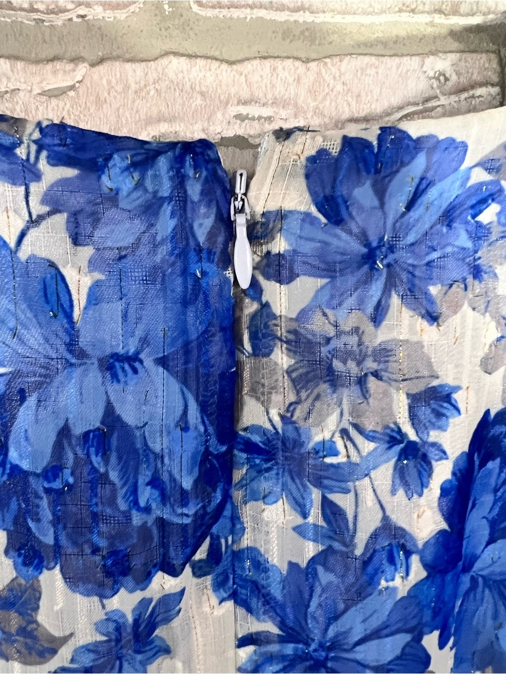 Alex MarieNWOT Simone Cobalt Blue Floral Tiered Long Sleeve Dress Size 6 - Picture 6 of 10